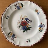 6 large old flat plates in Sarreguemines earthenware