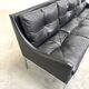 Mid-century Bauhaus style leather 3-seat sofa, 1960s