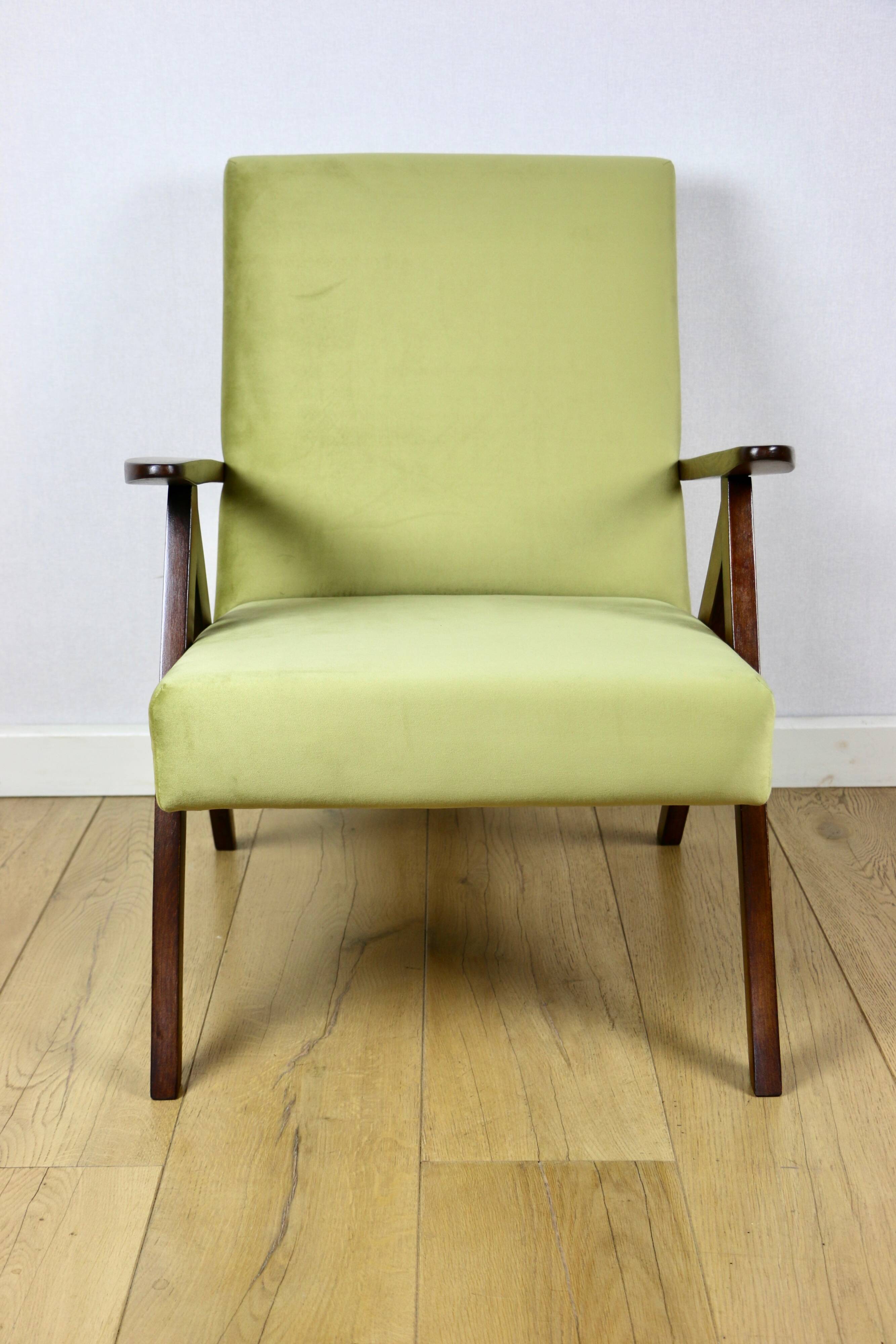 B-310 VAR armchair green olive velvet - light