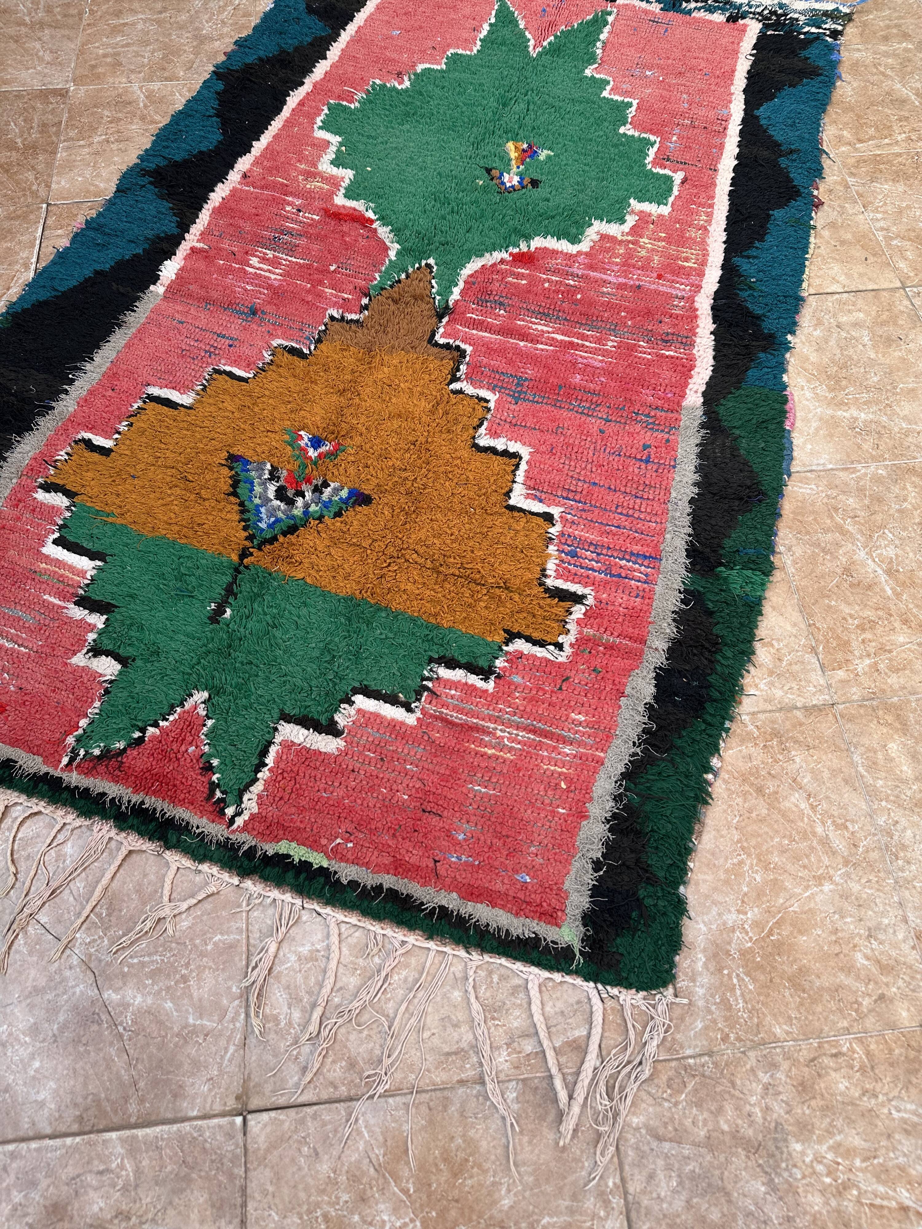 Unique Moroccan rug - Vintage Art Deco rug - Boucharouit rug