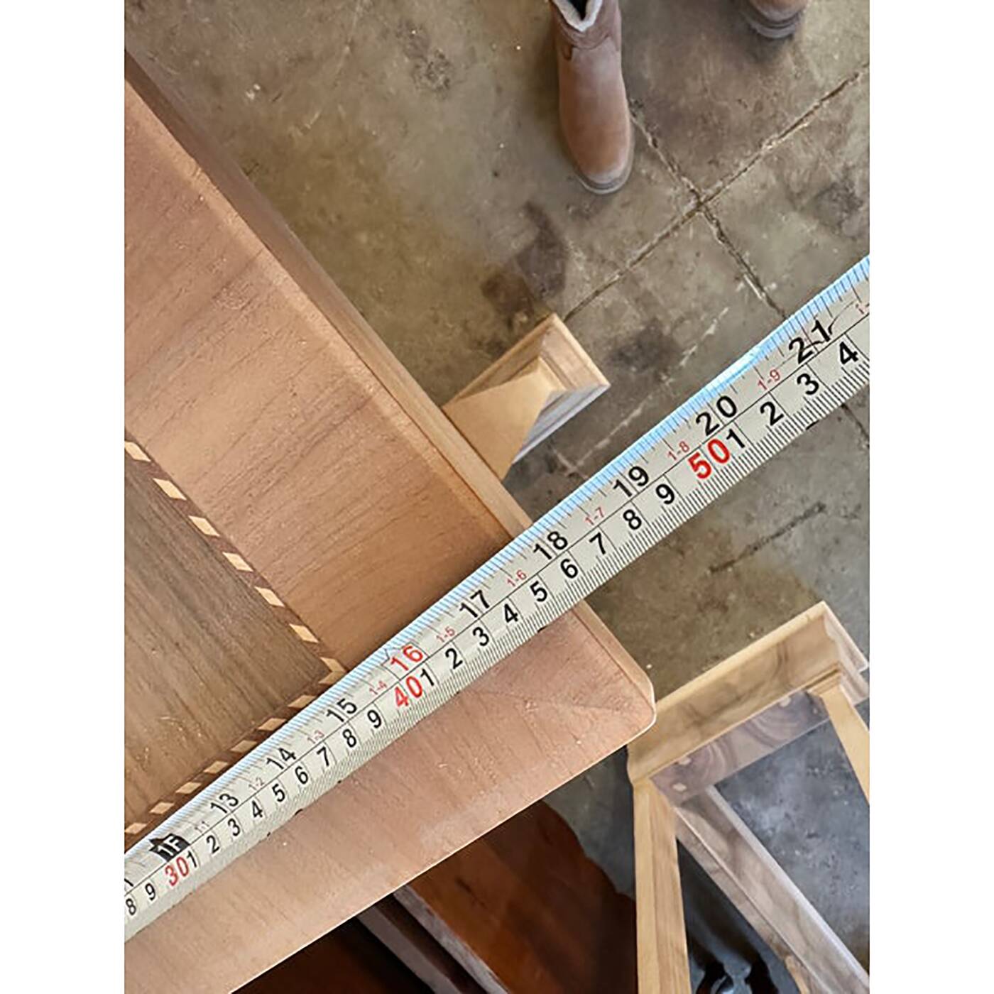 Italian Natural Consolle in Walnut Feather Wood and Maple and Walnut Inlays