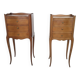 Pair of Louis XV style bedside tables in cherry wood.
