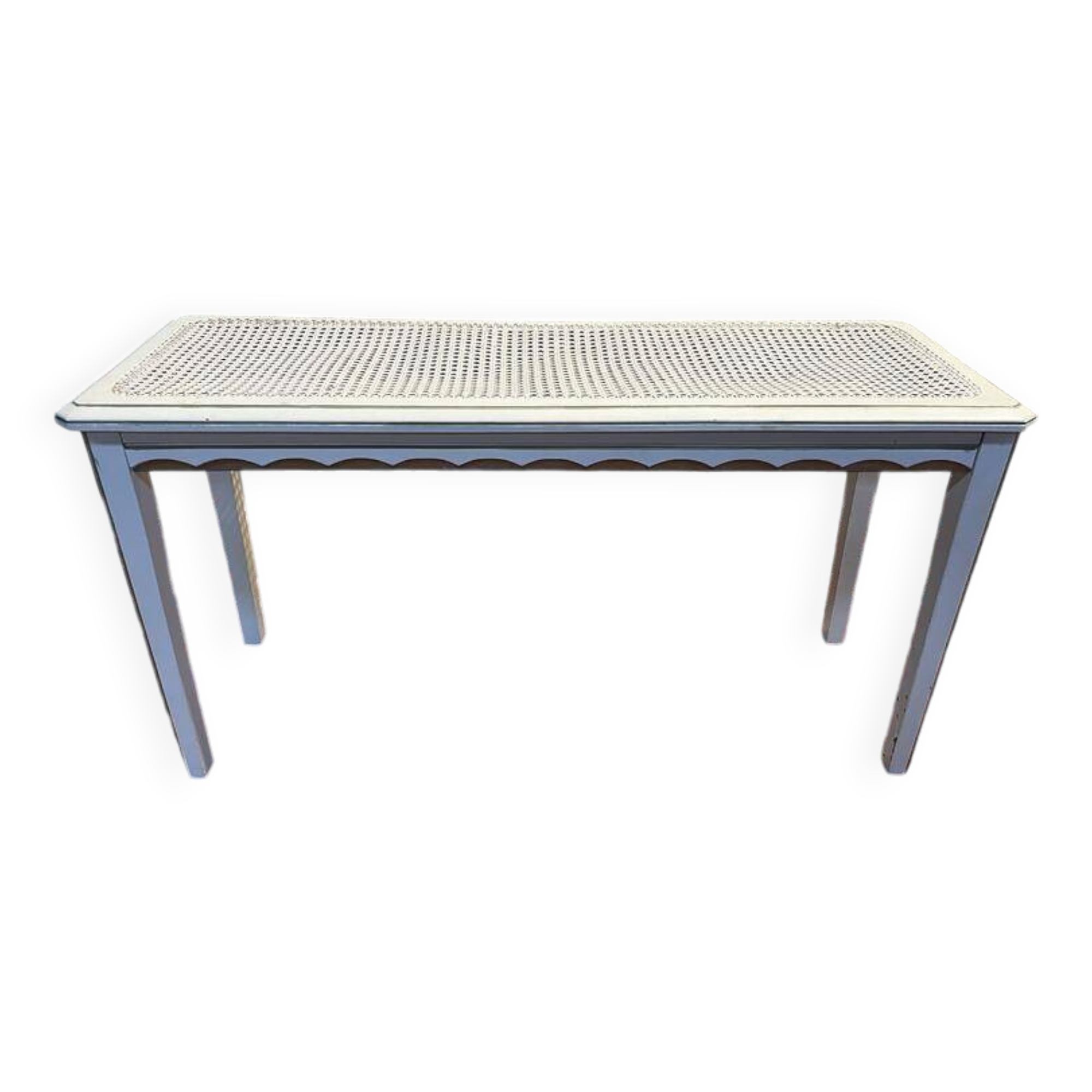 Banquette - Banc de piano peinte en cannage
