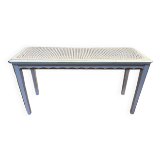 Banquette - Banc de piano peinte en cannage