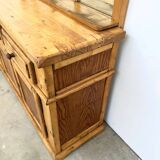 Buffet & Mirror XXL "Workshop Spirit" Set – Patinated Pine