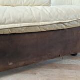 Modular sofa in leather and suede