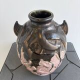 Vase a oreilles en grès, Gilbert Métenier, art déco