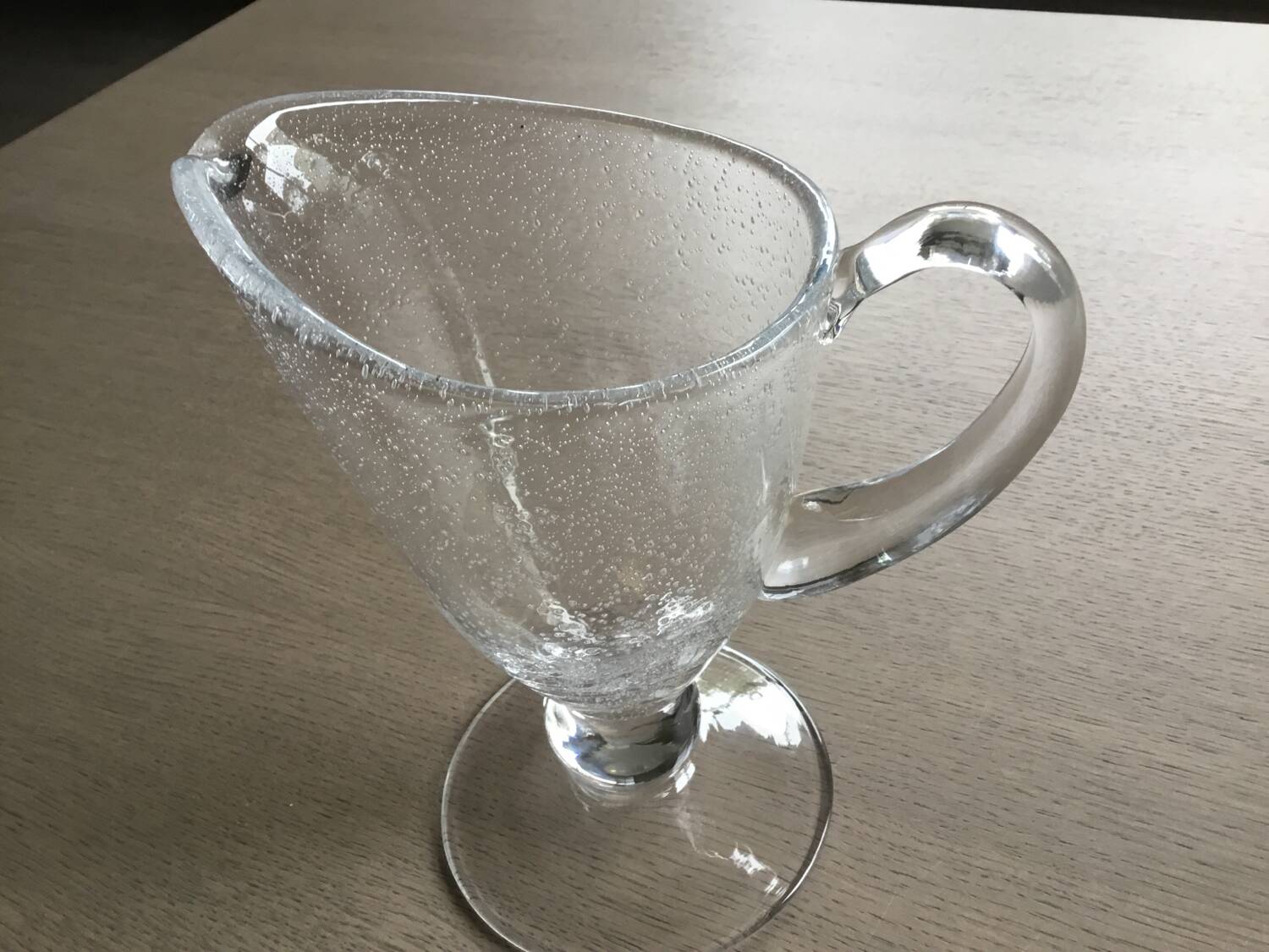 Handcrafted blown glass carafe