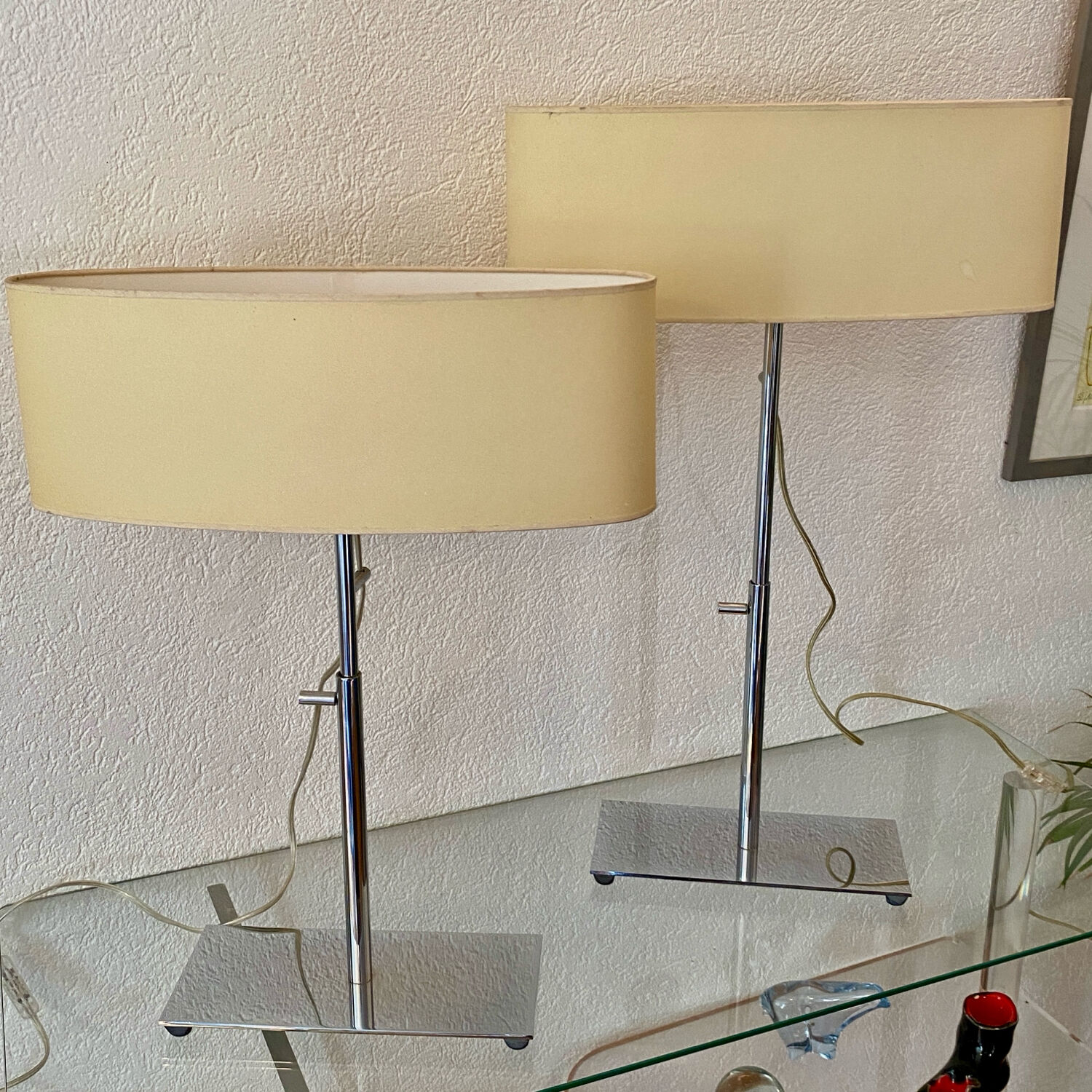 Pair of lamps by Jean-Paul Marzais, Dune collection