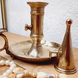 Cellar rat candle holder and brass extinguisher