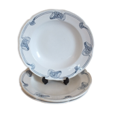 4 assiettes creuses Art Nouveau 1900 Onnaing Granit Algésiras, Lot 1