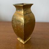 Ancien vase style deknudt en laiton massif vintage #b972