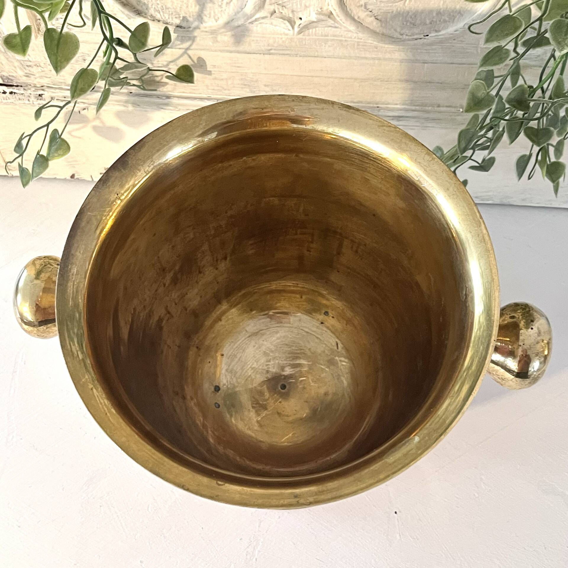 Enamel Ice Bucket – Vintage French Pink Gilt Grapevine Champagne Coole