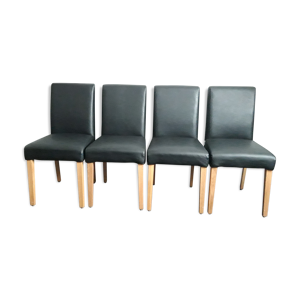 Lot de 4 chaises bois - tissu
