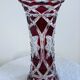 Antique bohemian crystal vase from the mid-20th century in bacara style.