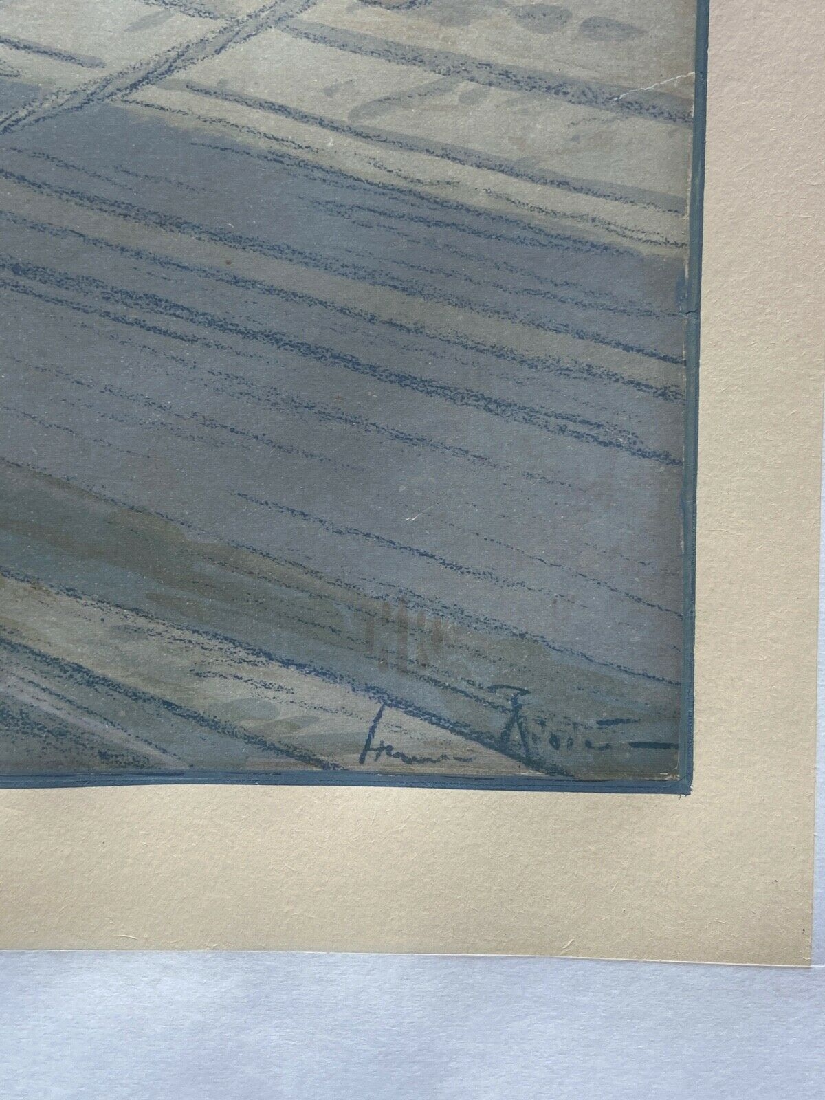 Lithograph Henri Riviere, l'institut et la cite serie paysages parisiens