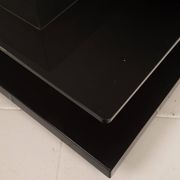 Cidue Mid Century Italian Black Lacquer, Mirror and Glass Coffee Table 1970
