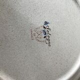 Flat plates grès earthenware of Saint Amand floral decoration Sologne