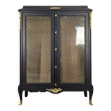 Blackened wooden bookcase display case from the Napoleon III period