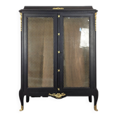 Blackened wooden bookcase display case from the Napoleon III period