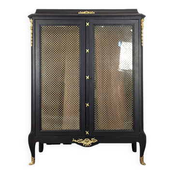 Bibliothèque vitrée en bois noirci époque Napoléon III