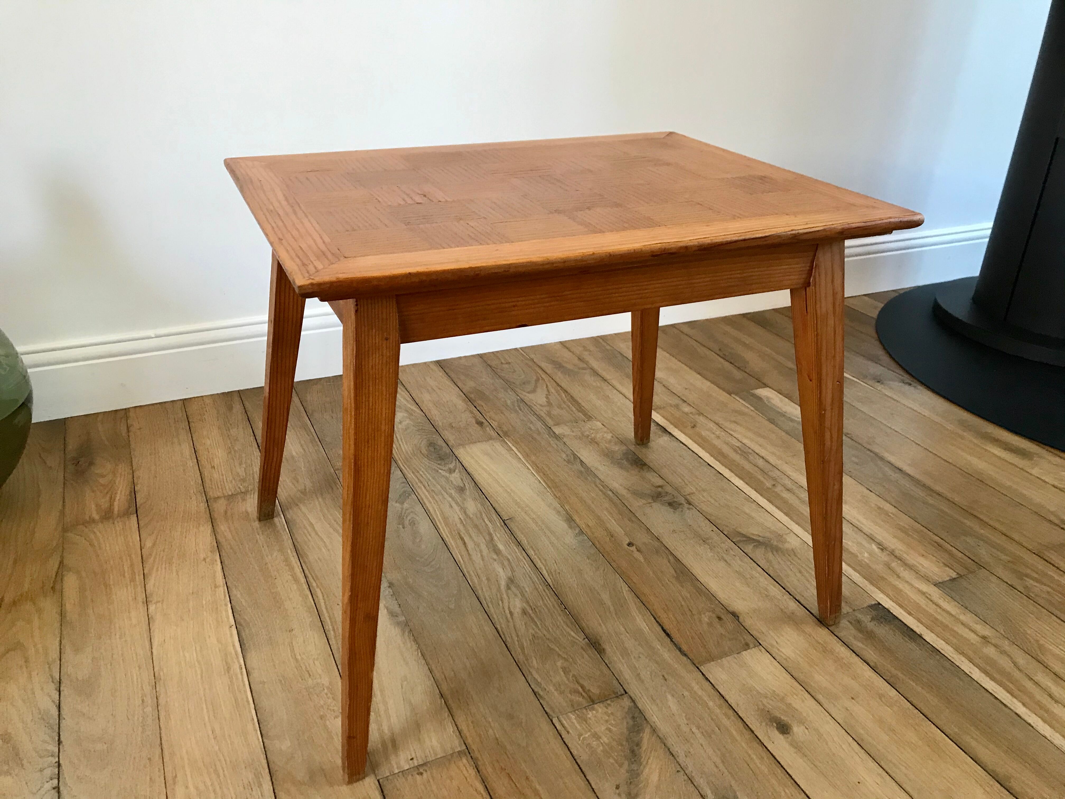 Table basse scandinave en bois années 50-60