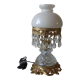 Old table lamp brass glass glass and opaline luminaire 32 cm