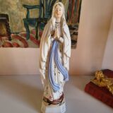 Religious Statuette of the Virgin Mary in Biscuit Porcelain