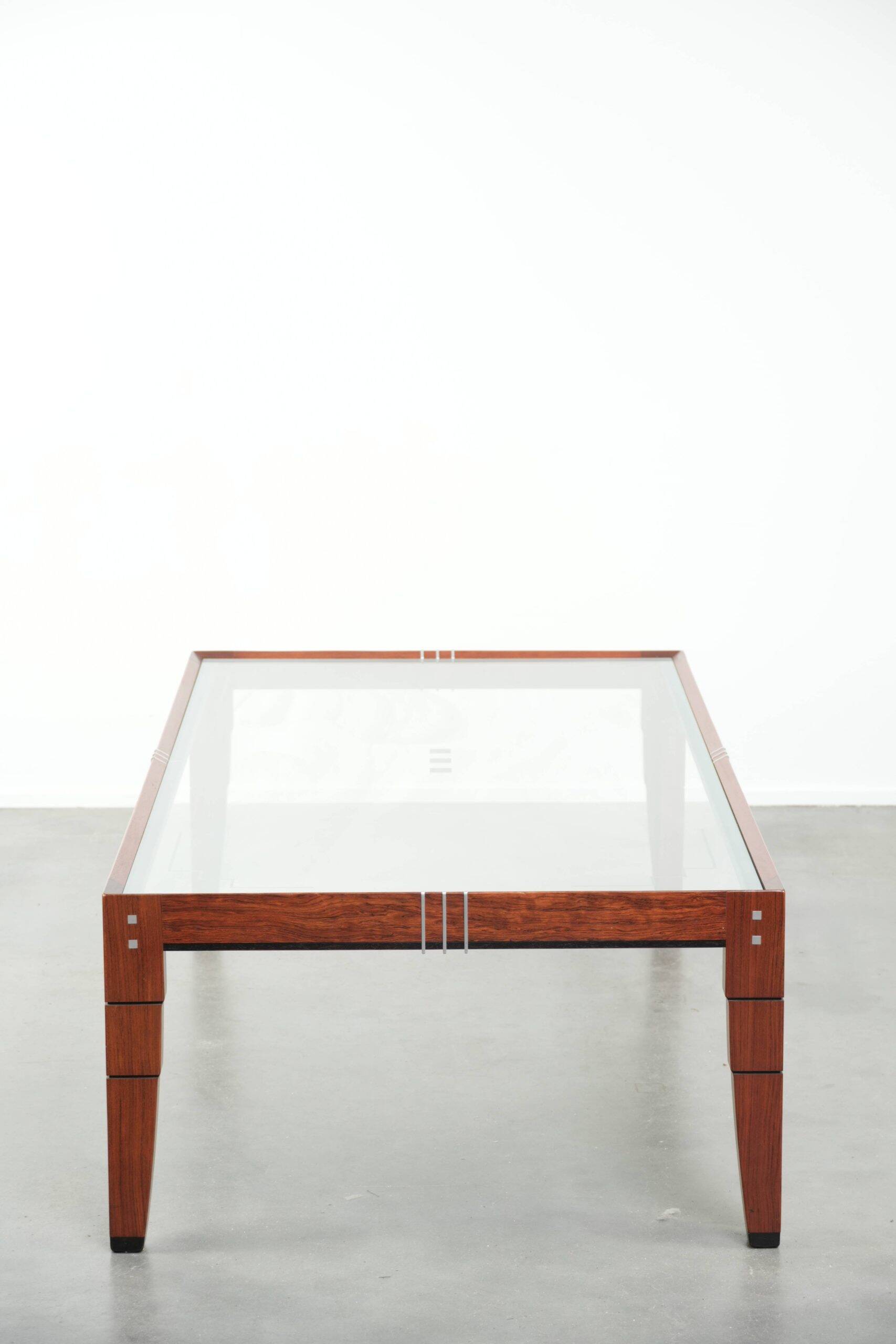 Art Deco coffee table with a glass top in very good condition