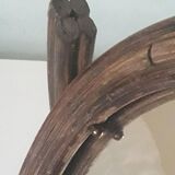 Mirror psyche wood and rattan diameter total 23cm