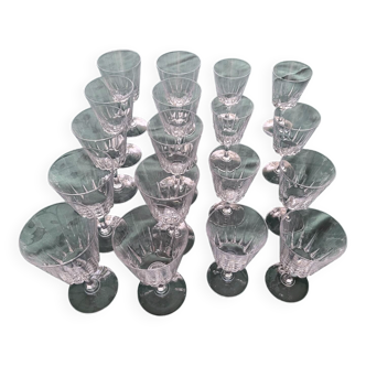 Arques crystal glassware service, Versailles pattern, France (set of 18)