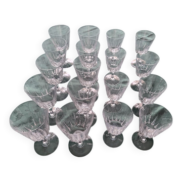 Arques crystal glassware service, Versailles pattern, France (set of 18)