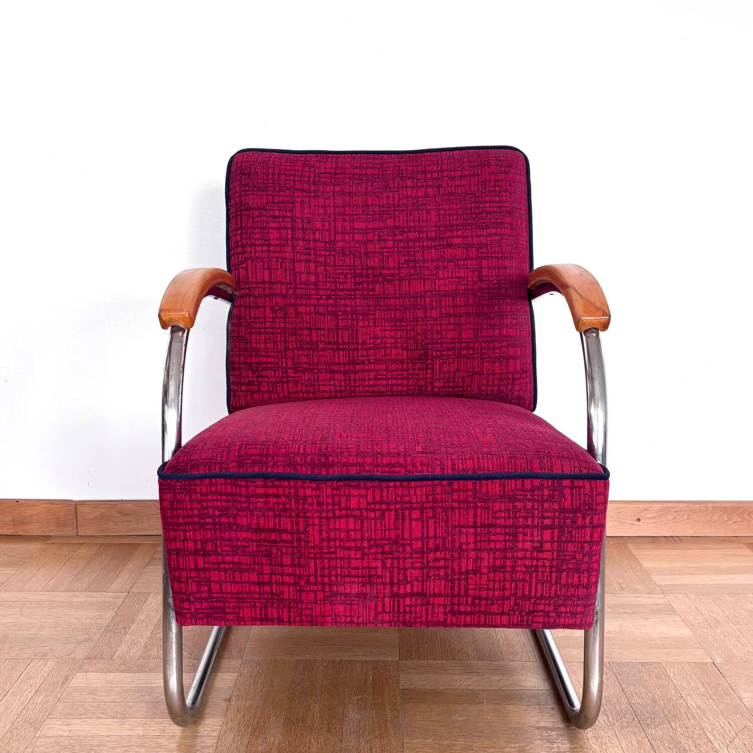 Functionalist armchair, restored, Czechoslovakia