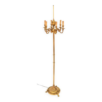 Floor lamp in gilded bronze