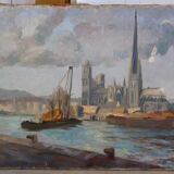 Original Oil Painting on Canvas of  Cathedral and the River