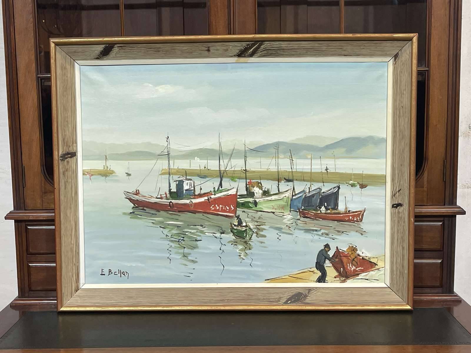 Oil on canvas, marine by Etienne Bellan (1922-2000)