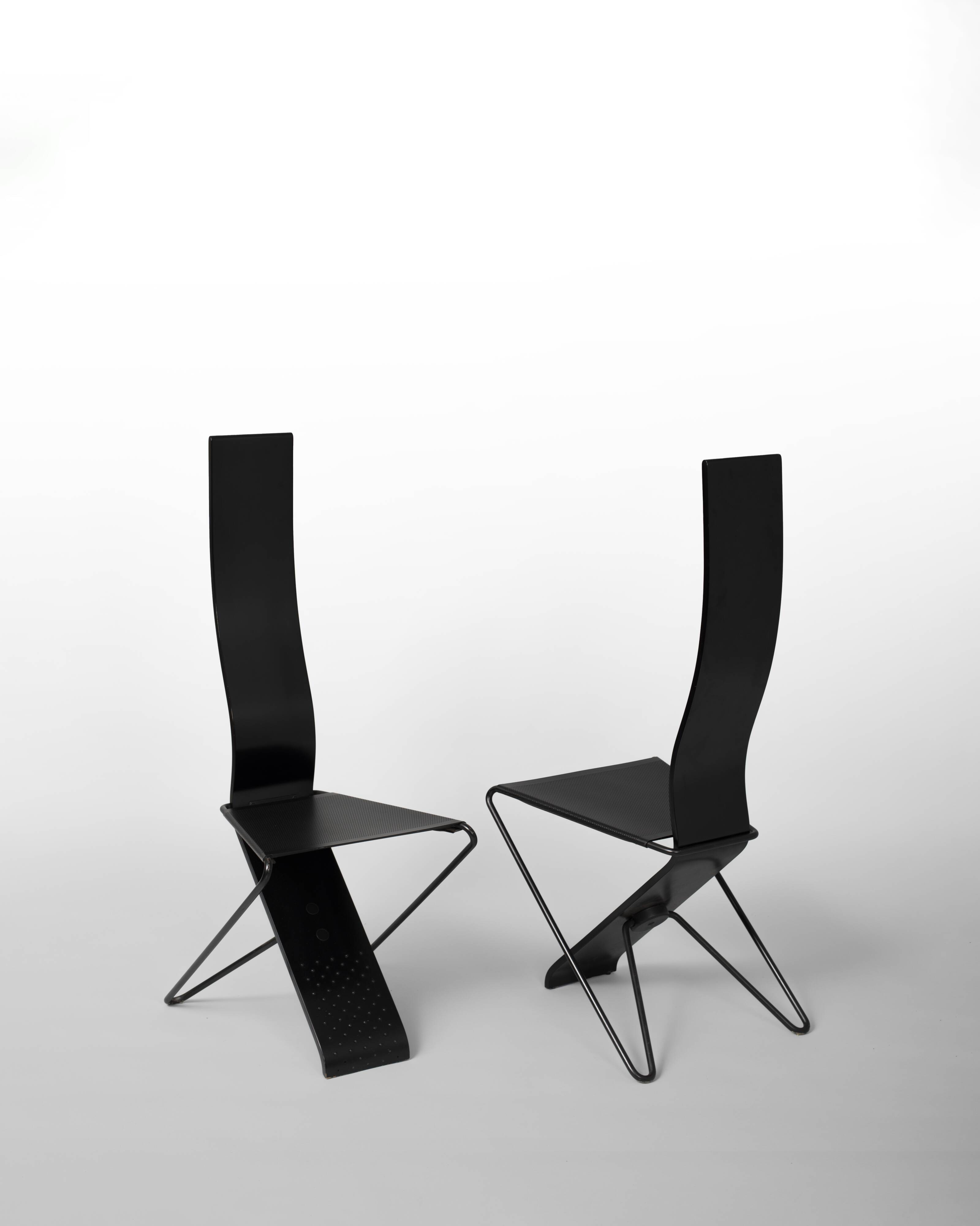 Pair of postmodern chairs, Pietro Arosio