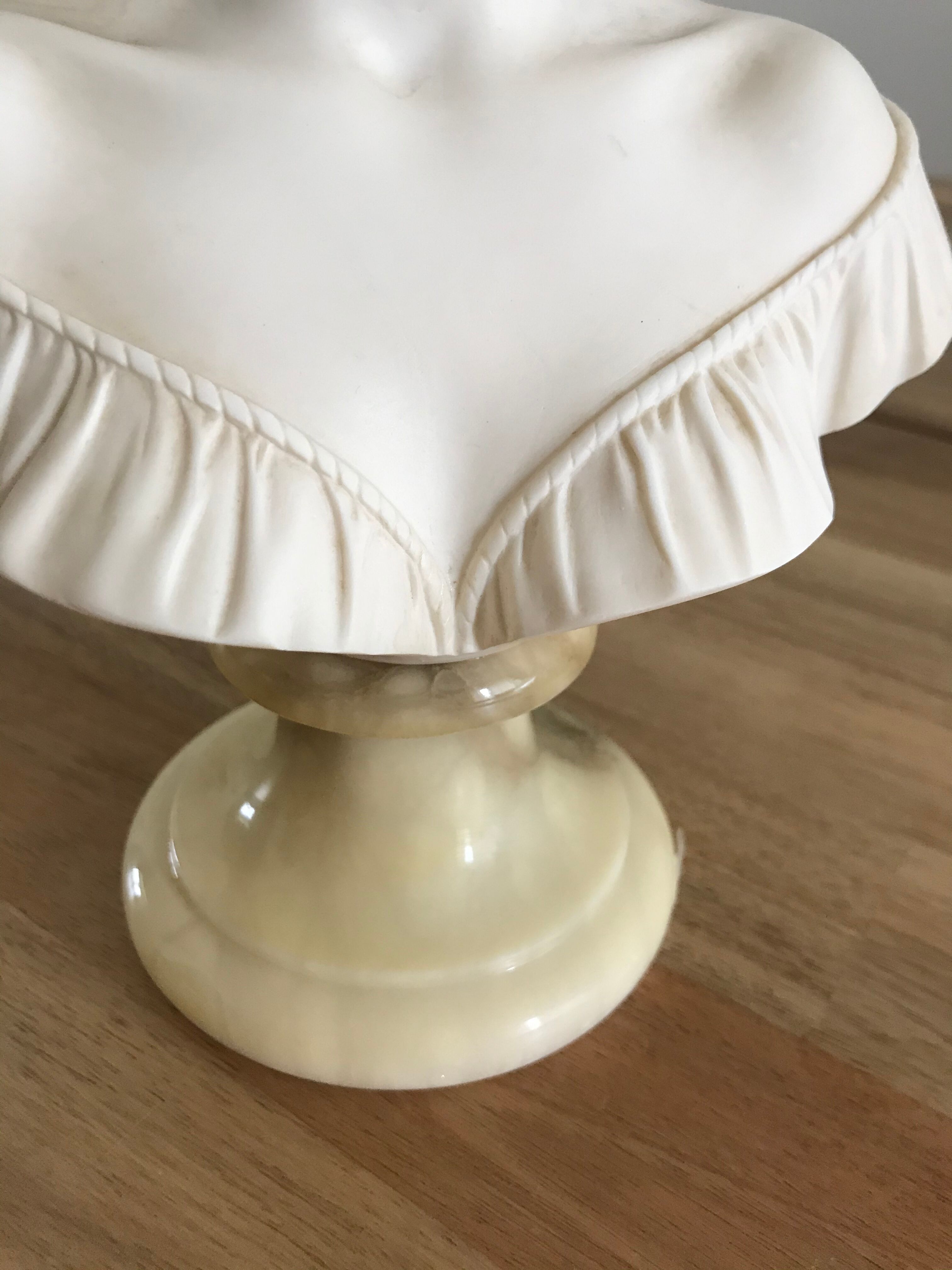 Bust of woman in alabaster