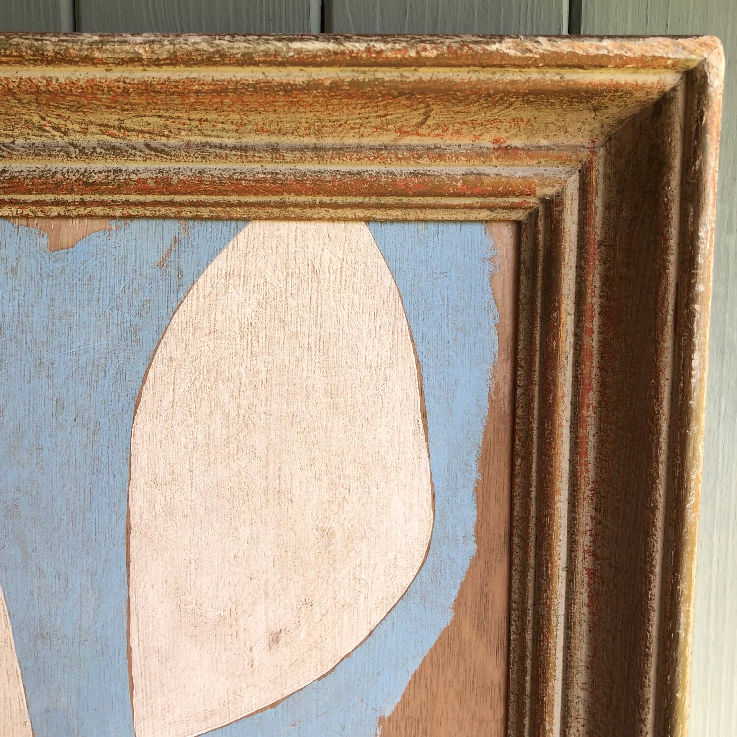 Abstract painting on wood panel