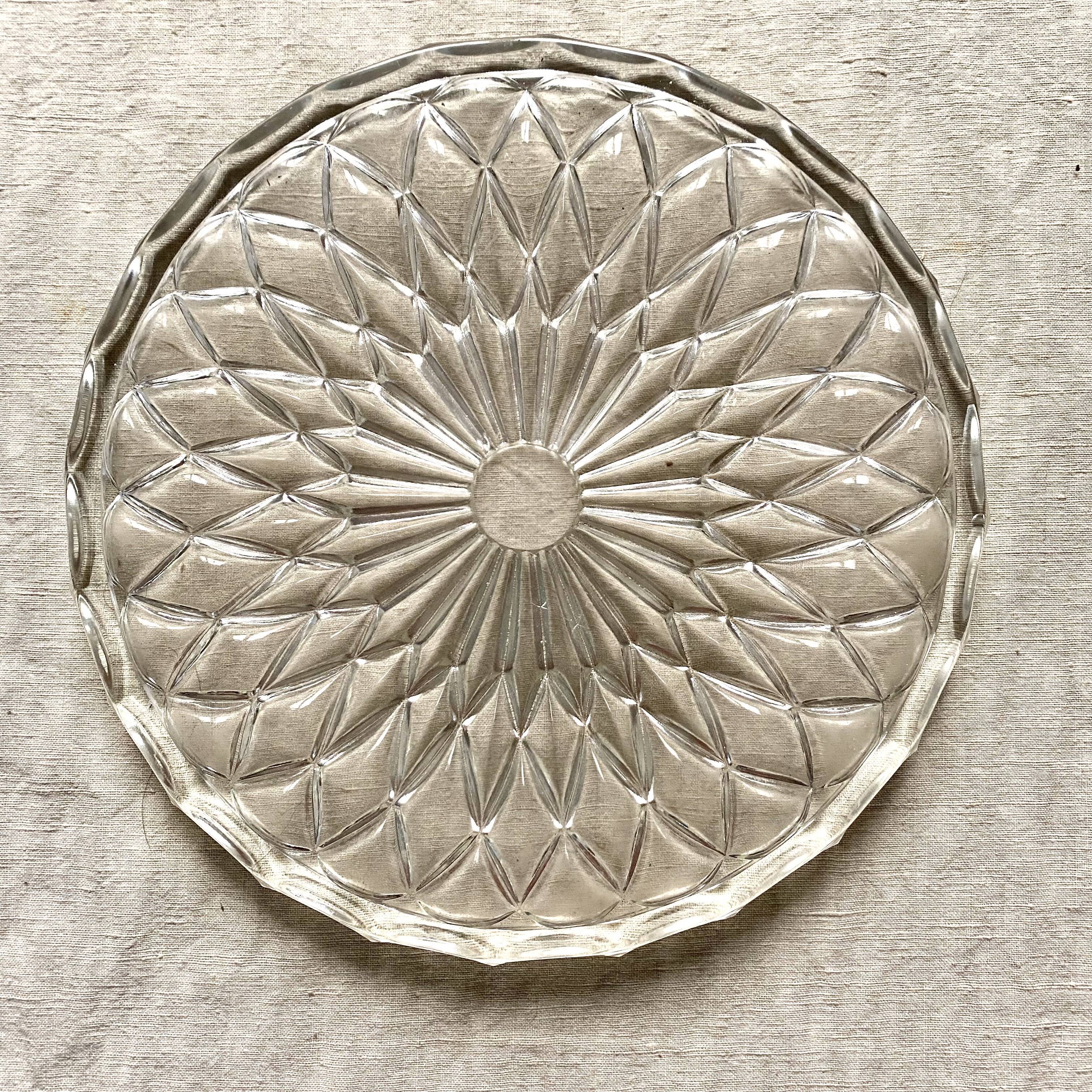 Old glass table mat