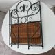 Vintage wall or table shelf in wrought iron and rattan
