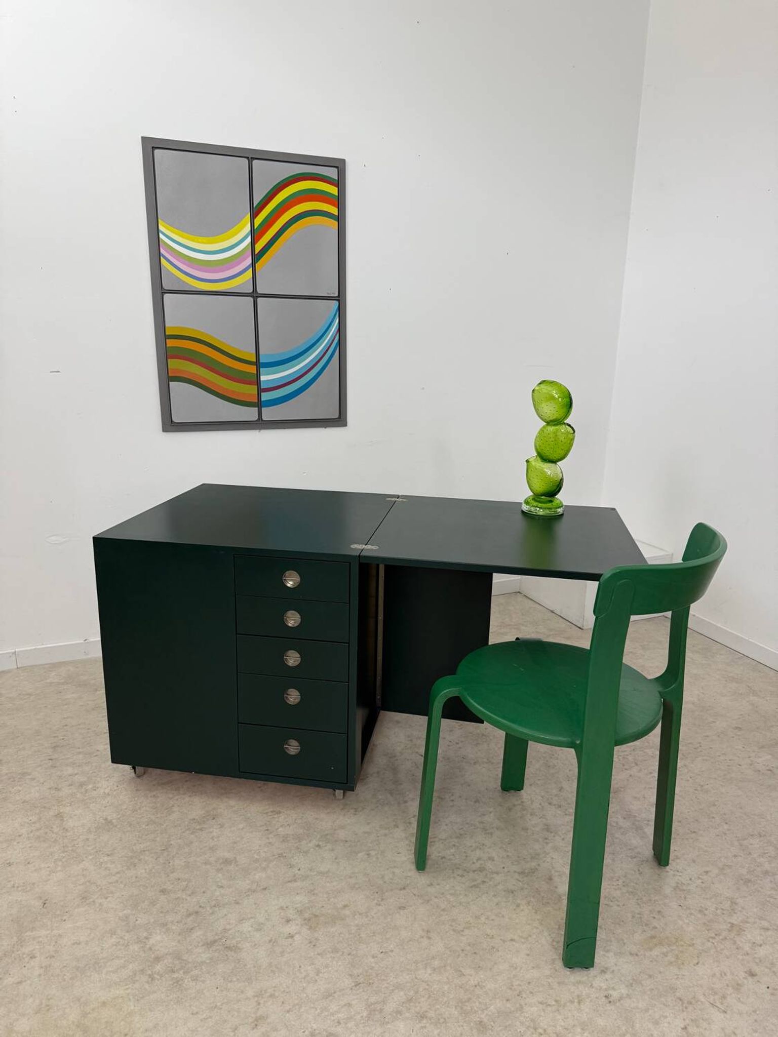 Old small modular desk from the 70s designed by Verena Huber, Flair Boy model
