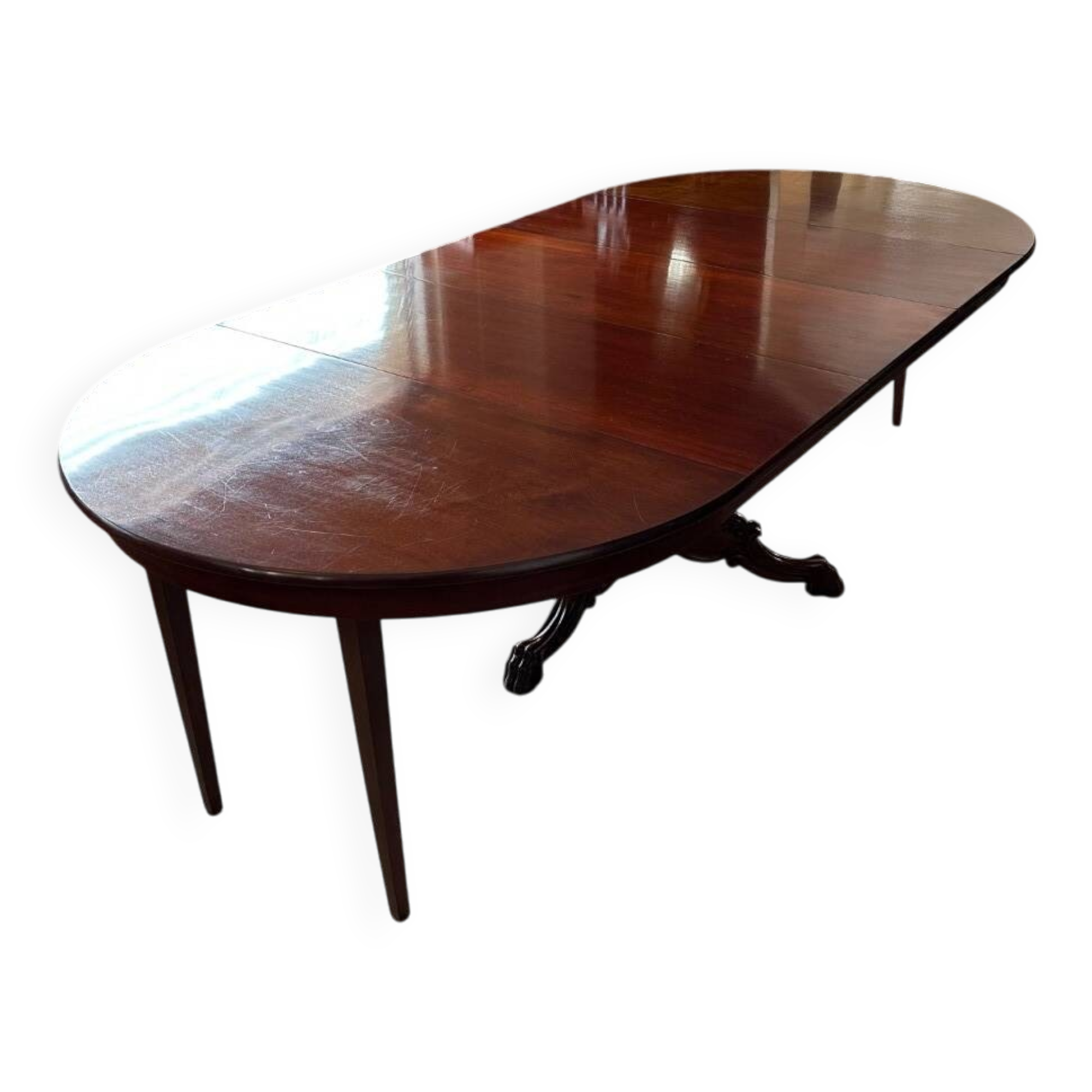 Large antique oval Dutch mahogany table