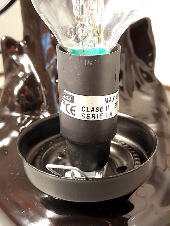 Ceramic and opaline palm tree lamp 1980