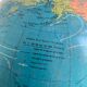 Globe vintage 1975 terrestre verre tripode doré Taride