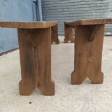 Paire de bancs de ferme