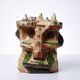 Modern anthropomorphic sculpture in glazed terracotta, vintage 70-2000.