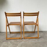 70s beech folding chairs
