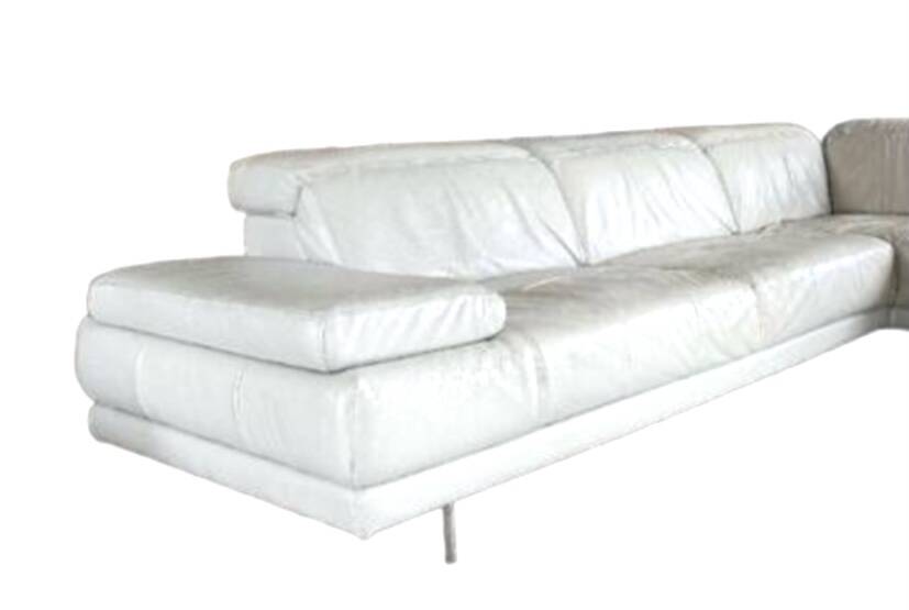 Corner sofa, white leather sofa