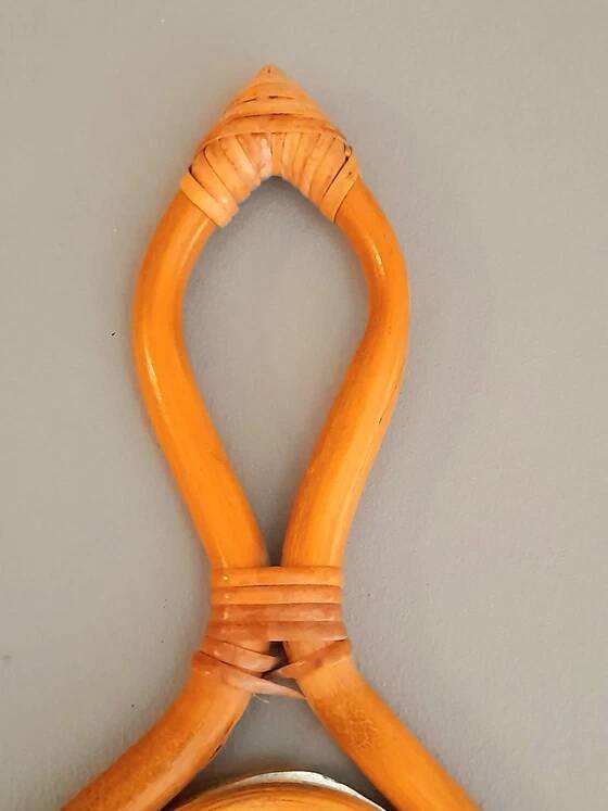 1960s rattan drop mirror